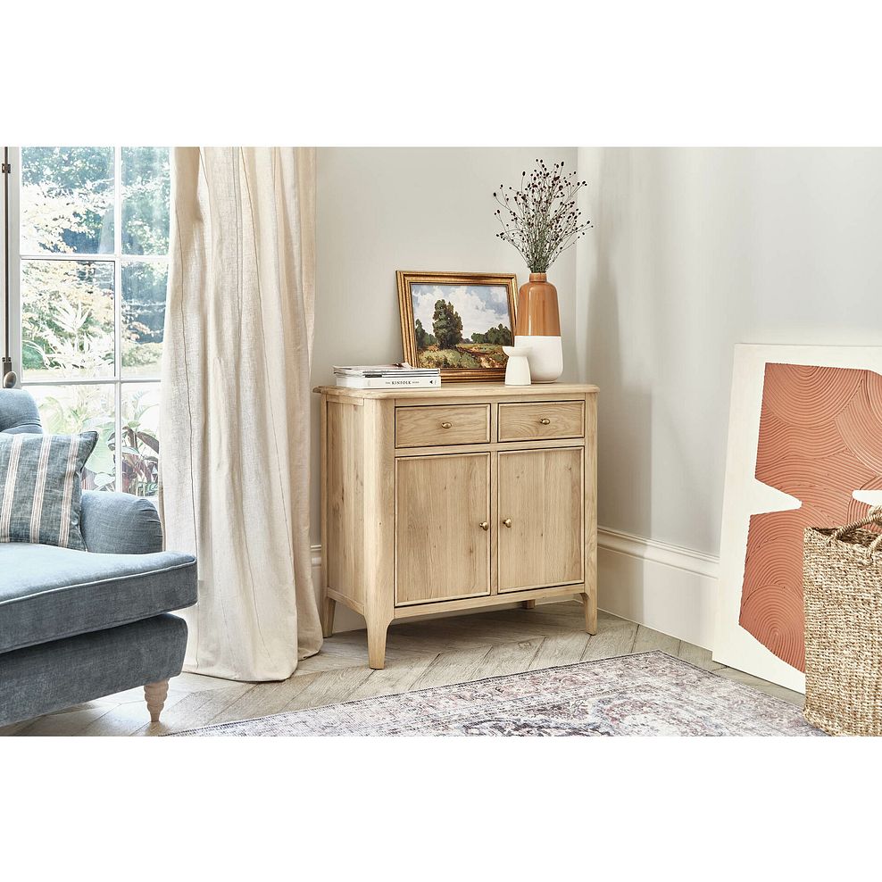 Newton Light Natural Solid Oak Small Sideboard 1