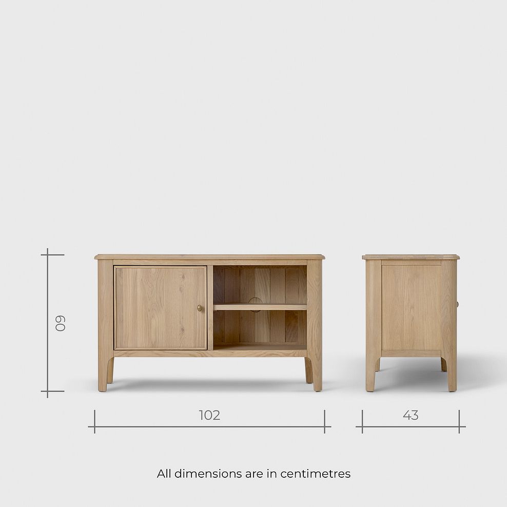 Newton Light Natural Solid Oak Small TV Unit 11