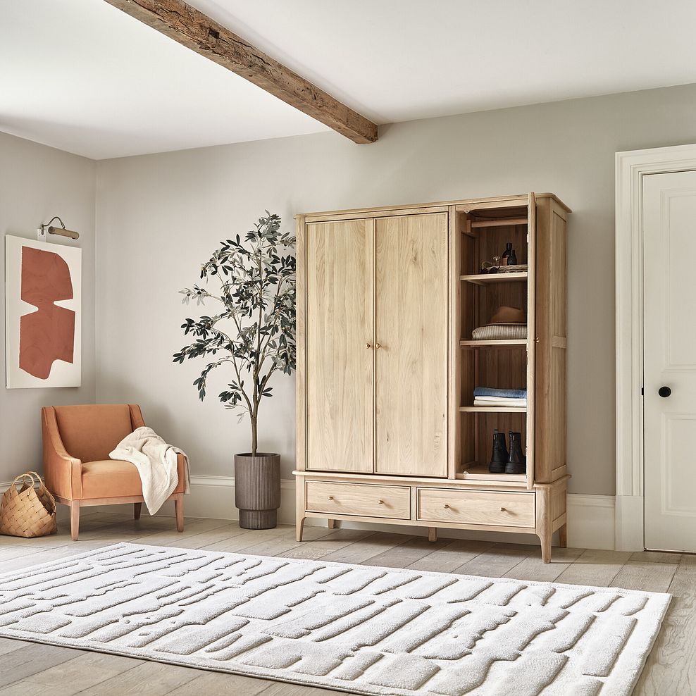 Newton Light Natural Solid Oak Triple Wardrobe 6