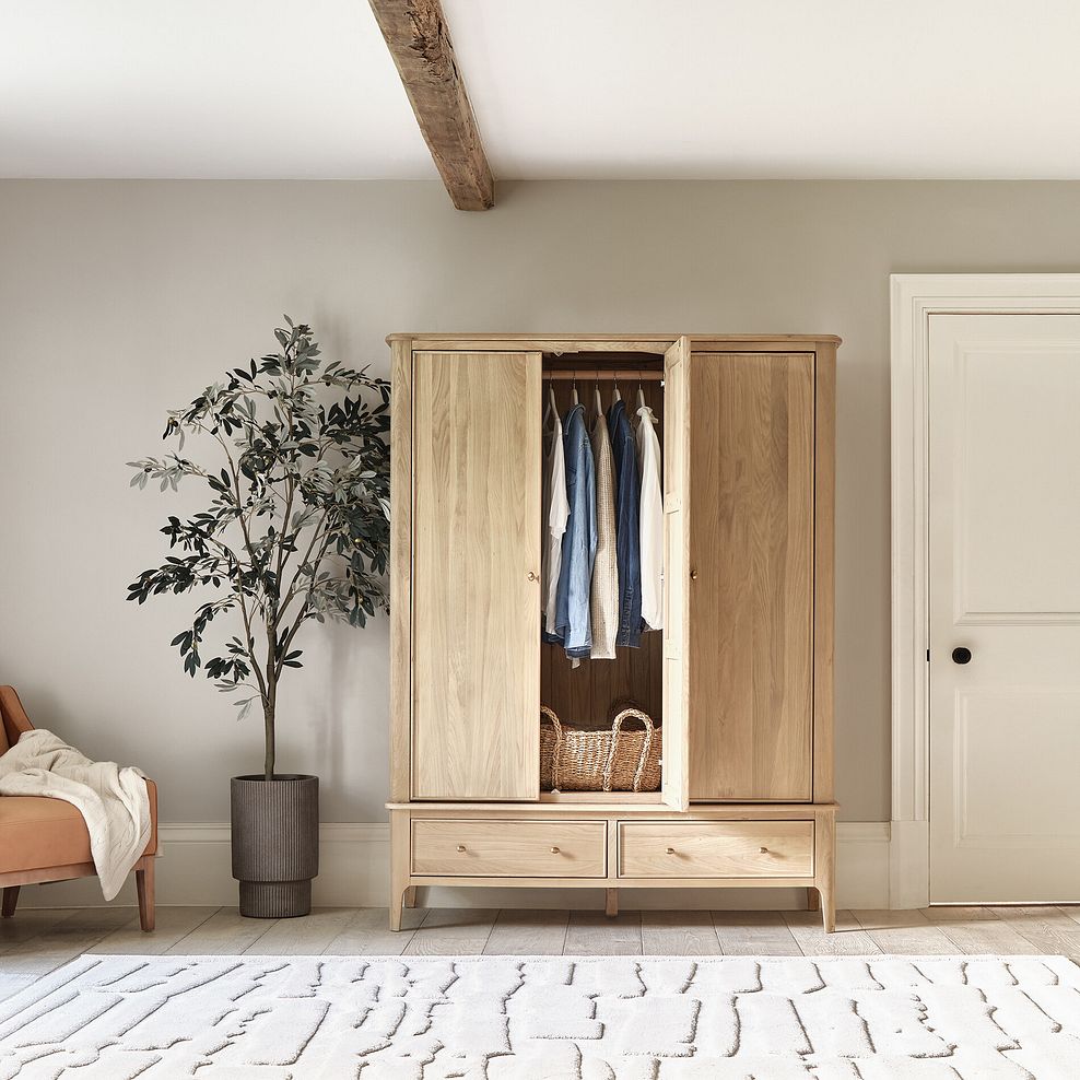 Newton Light Natural Solid Oak Triple Wardrobe 2