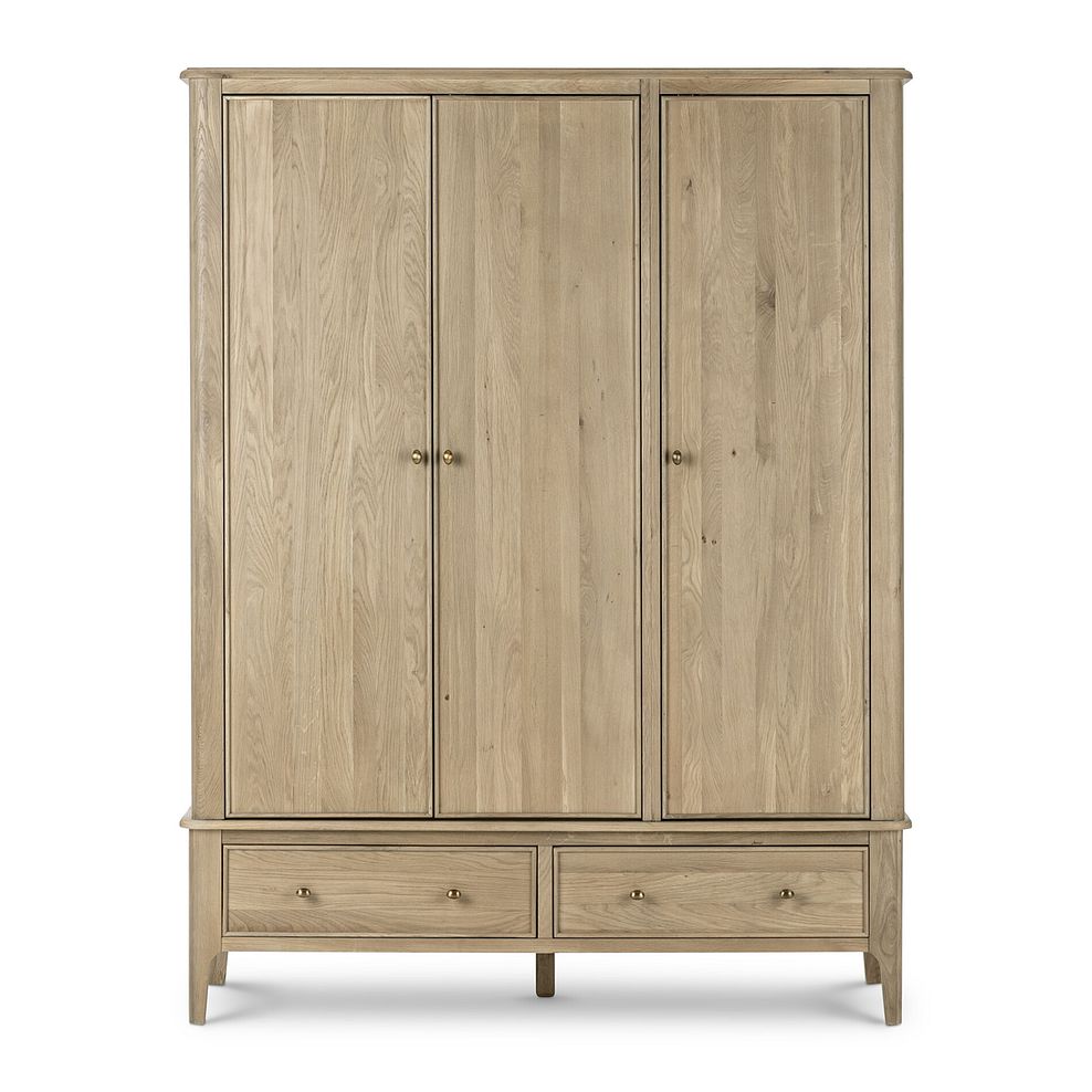 Newton Light Natural Solid Oak Triple Wardrobe 5