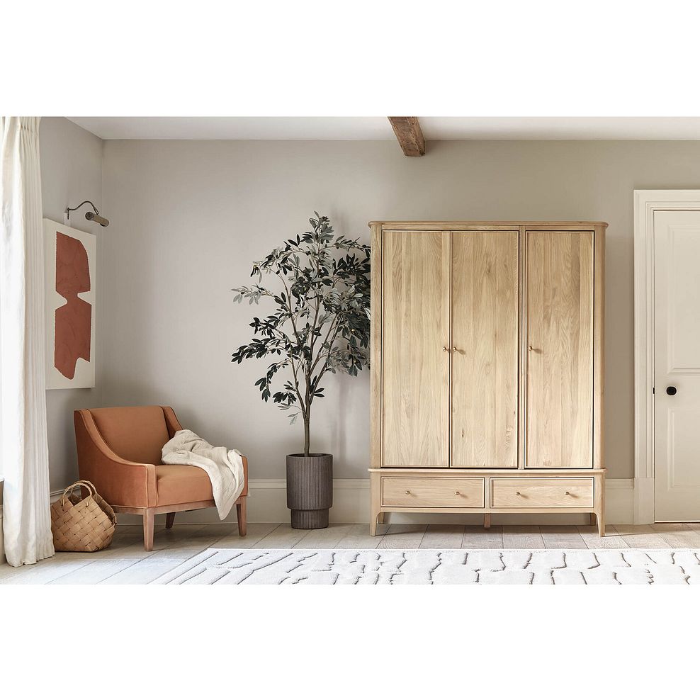 Newton Light Natural Solid Oak Triple Wardrobe 4