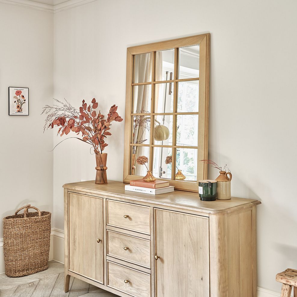 Newton Light Natural Solid Oak Wall Mirror 2