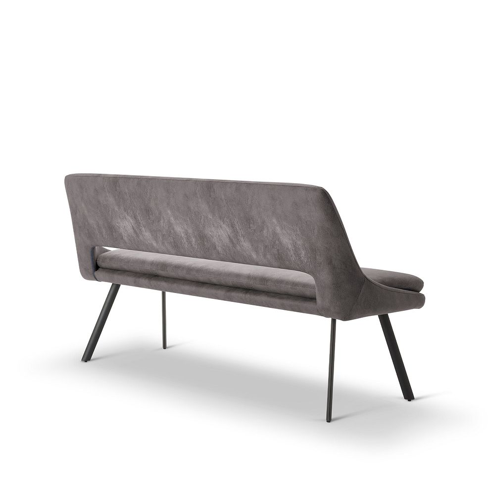Nico Dining Bench in Dark Grey with Black Metal Legs 5
