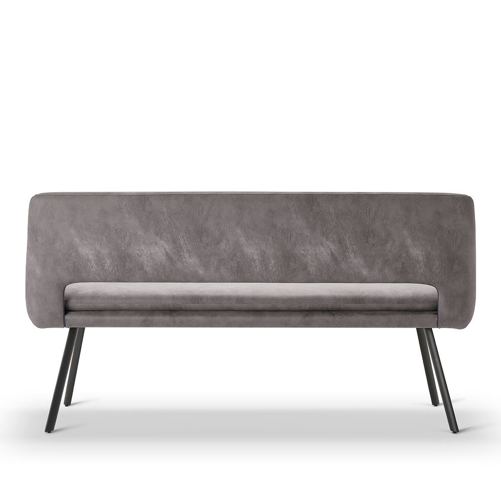 Nico Dining Bench in Dark Grey with Black Metal Legs 6