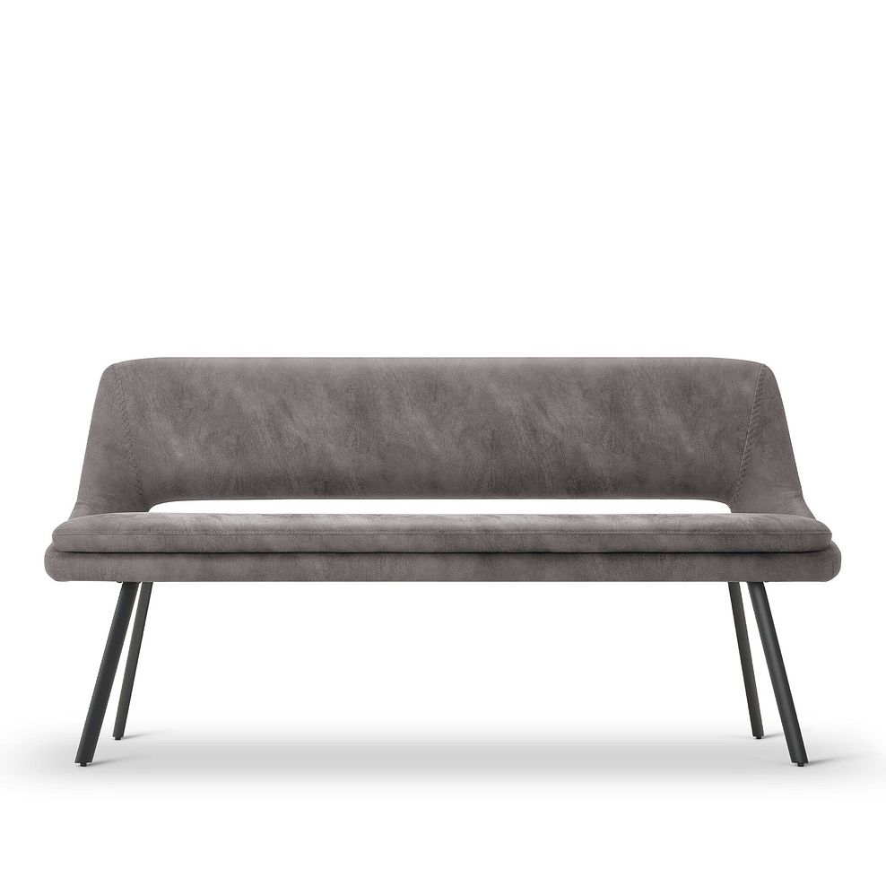 Nico Dining Bench in Dark Grey with Black Metal Legs 4