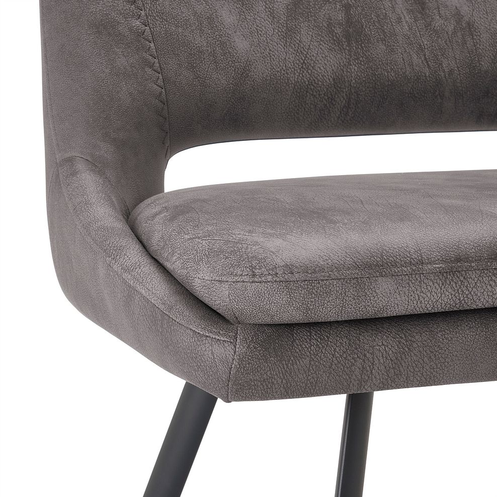 Nico Dining Bench in Dark Grey with Black Metal Legs 9