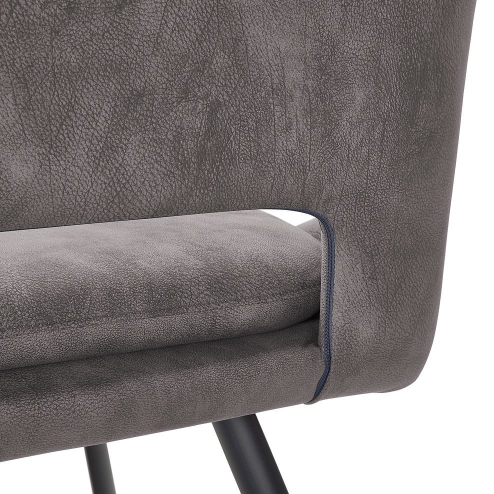 Nico Dining Bench in Dark Grey with Black Metal Legs 10