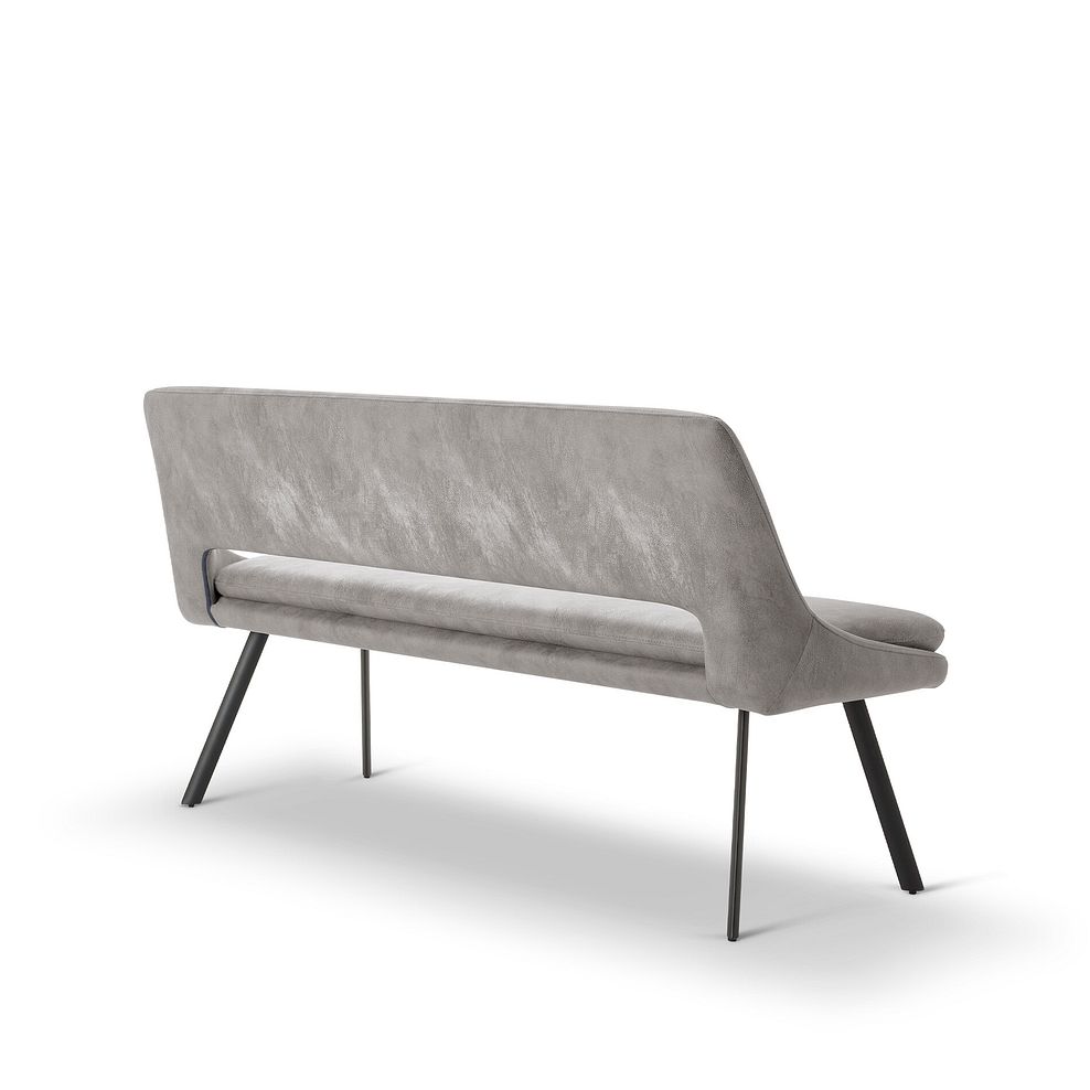 Nico Dining Bench in Light Grey with Black Metal Legs 5