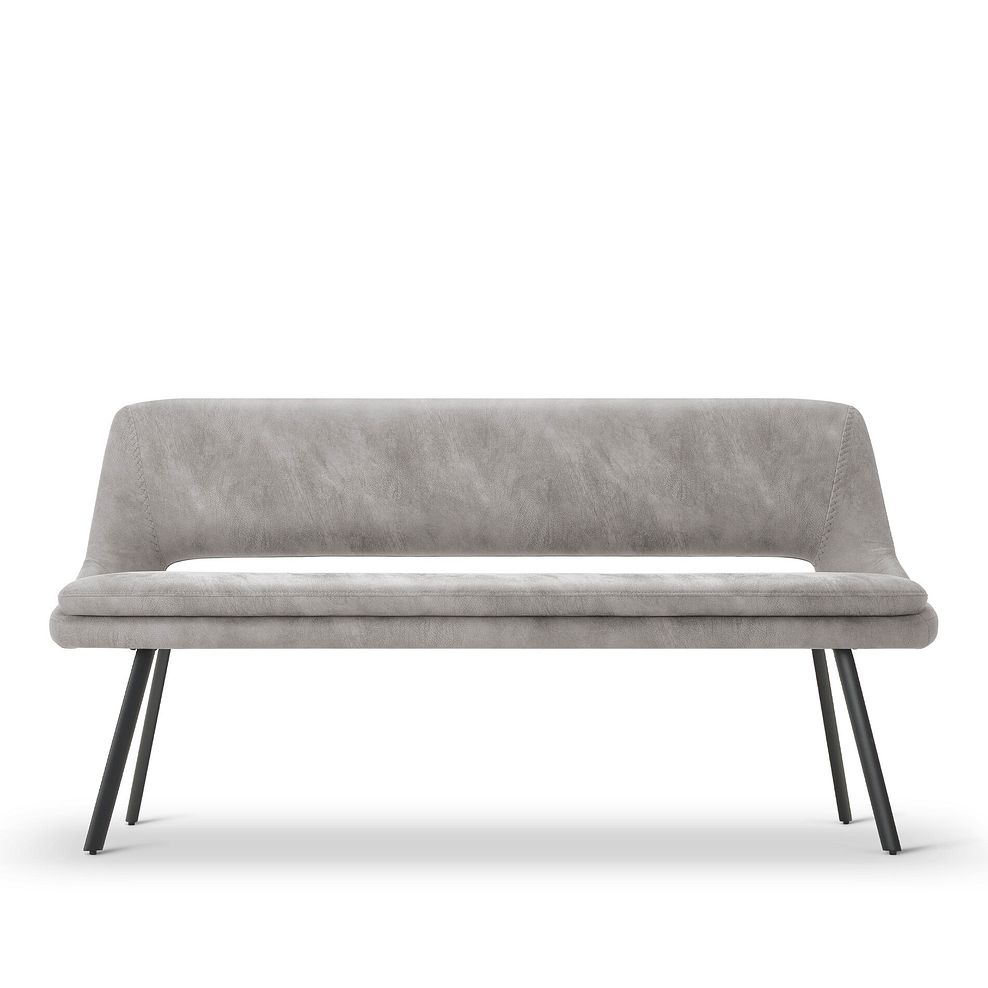 Nico Dining Bench in Light Grey with Black Metal Legs 3