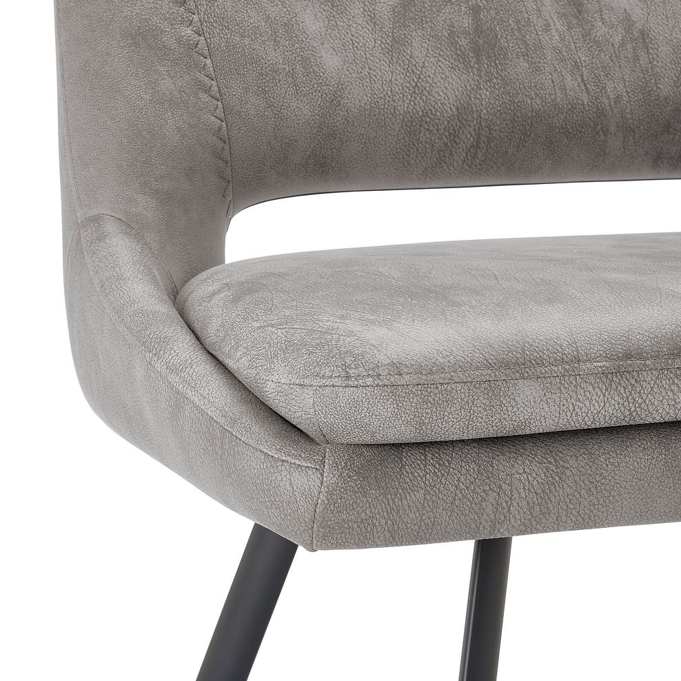 Nico Dining Bench in Light Grey with Black Metal Legs 9