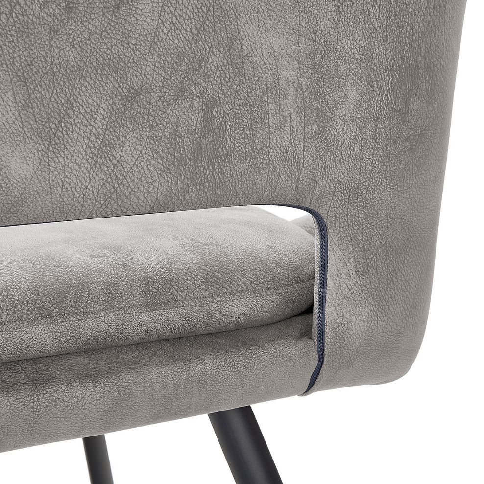 Nico Dining Bench in Light Grey with Black Metal Legs 10