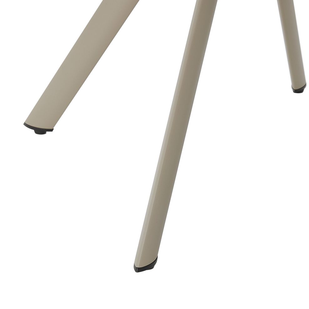 Nico Swivel Dining Chair in Cream Woven Fabric with Cappuccino Metal Legs 7