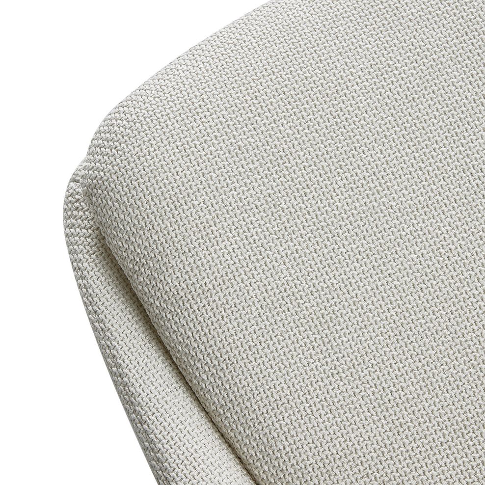 Nico Swivel Dining Chair in Cream Woven Fabric with Cappuccino Metal Legs 8