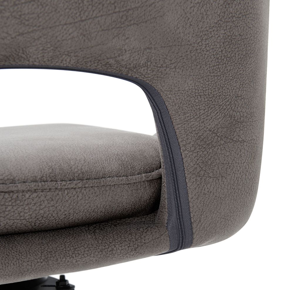 Nico Swivel Dining Chair in Dark Grey with Black Metal Legs 8