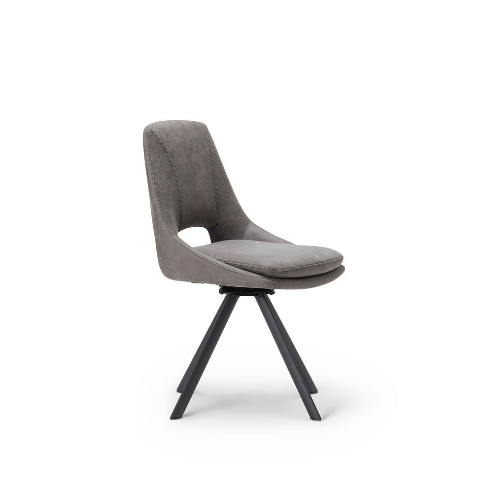 Nico Swivel Dining Chair in Dark Grey with Black Metal Legs 4