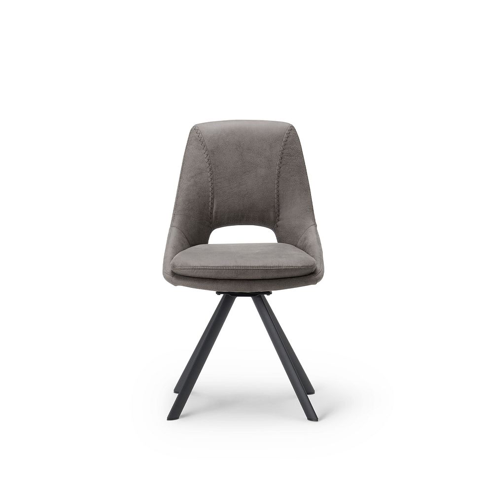 Nico Swivel Dining Chair in Dark Grey with Black Metal Legs 3