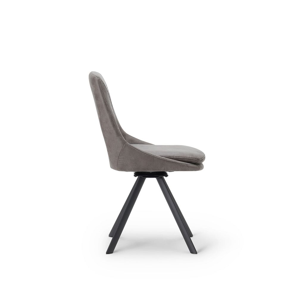 Nico Swivel Dining Chair in Dark Grey with Black Metal Legs 5