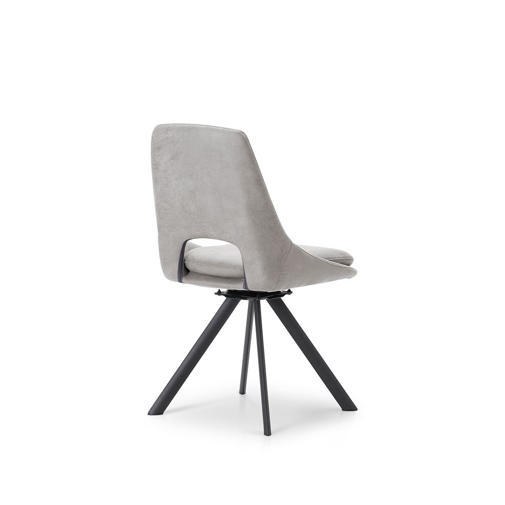 Nico Swivel Dining Chair in Light Grey with Black Metal Legs 6