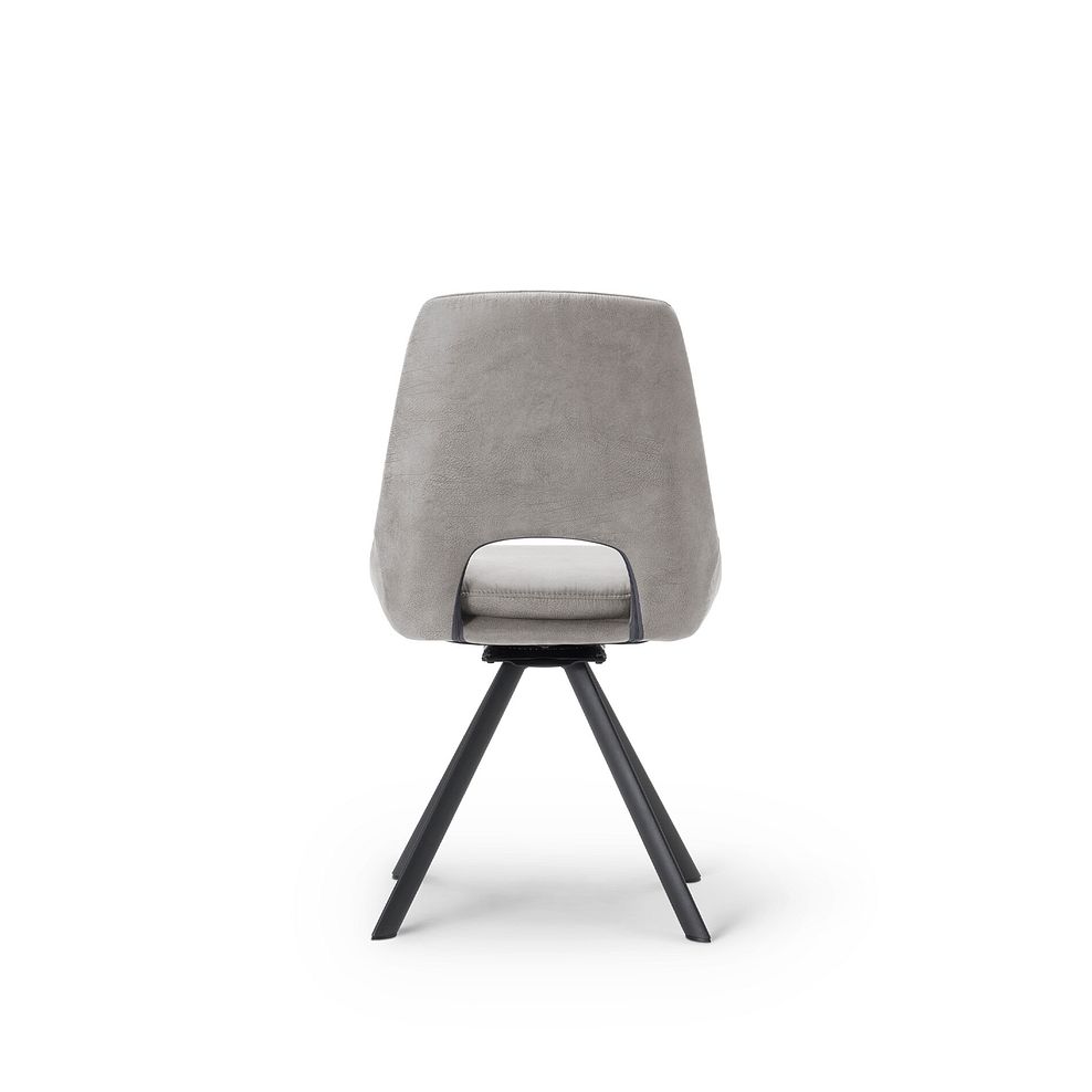 Nico Swivel Dining Chair in Light Grey with Black Metal Legs 7