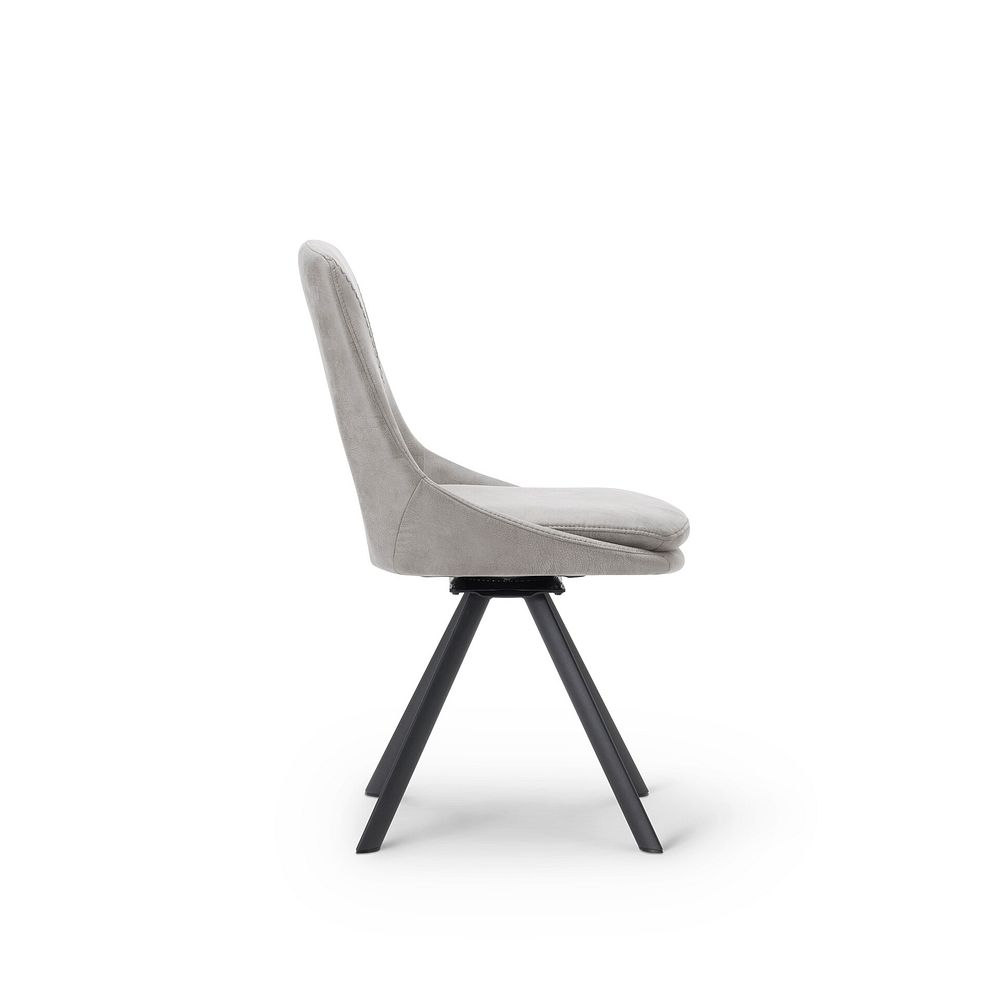 Nico Swivel Dining Chair in Light Grey with Black Metal Legs 5