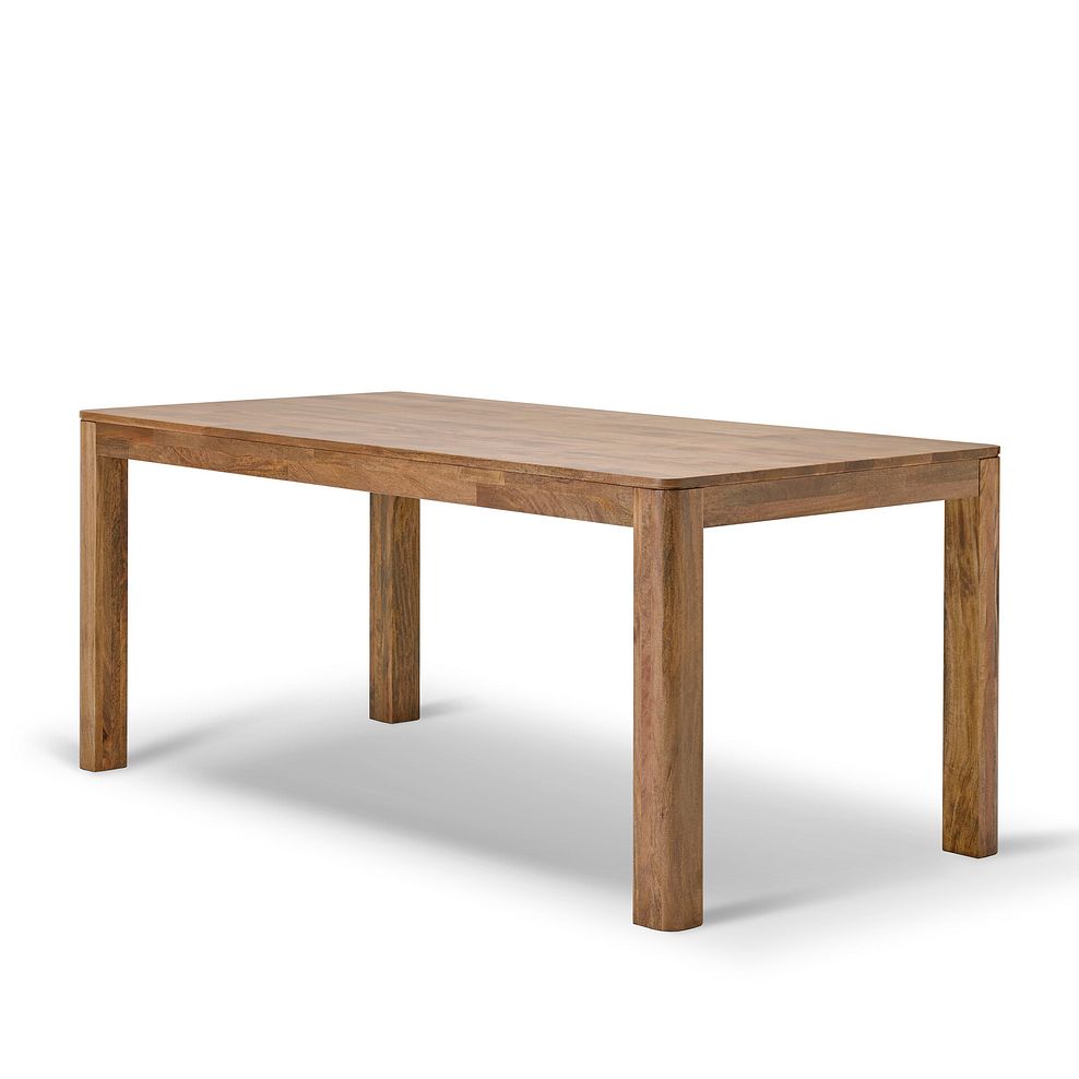 Noah Mango Dining Table And 4 Curve Back Plain Charcoal Fabric Chairs with 1 Noah Bench 4