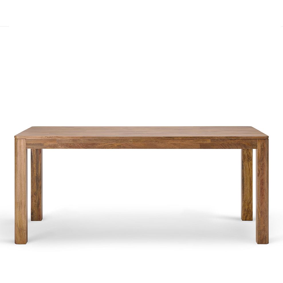 Noah Mango Dining Table And 4 Curve Back Plain Charcoal Fabric Chairs with 1 Noah Bench 5