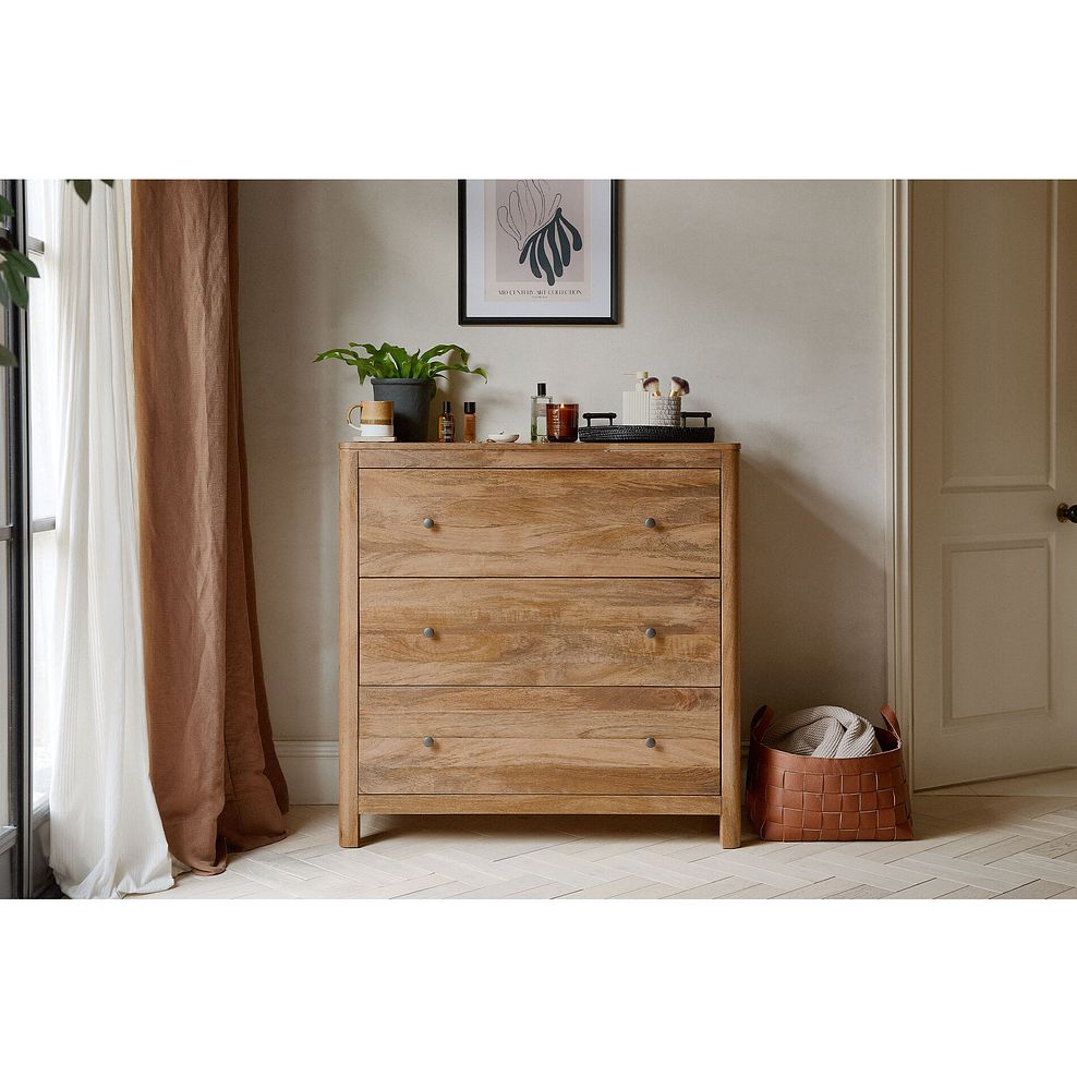 Noah Solid Mango 3 Drawer Chest 1