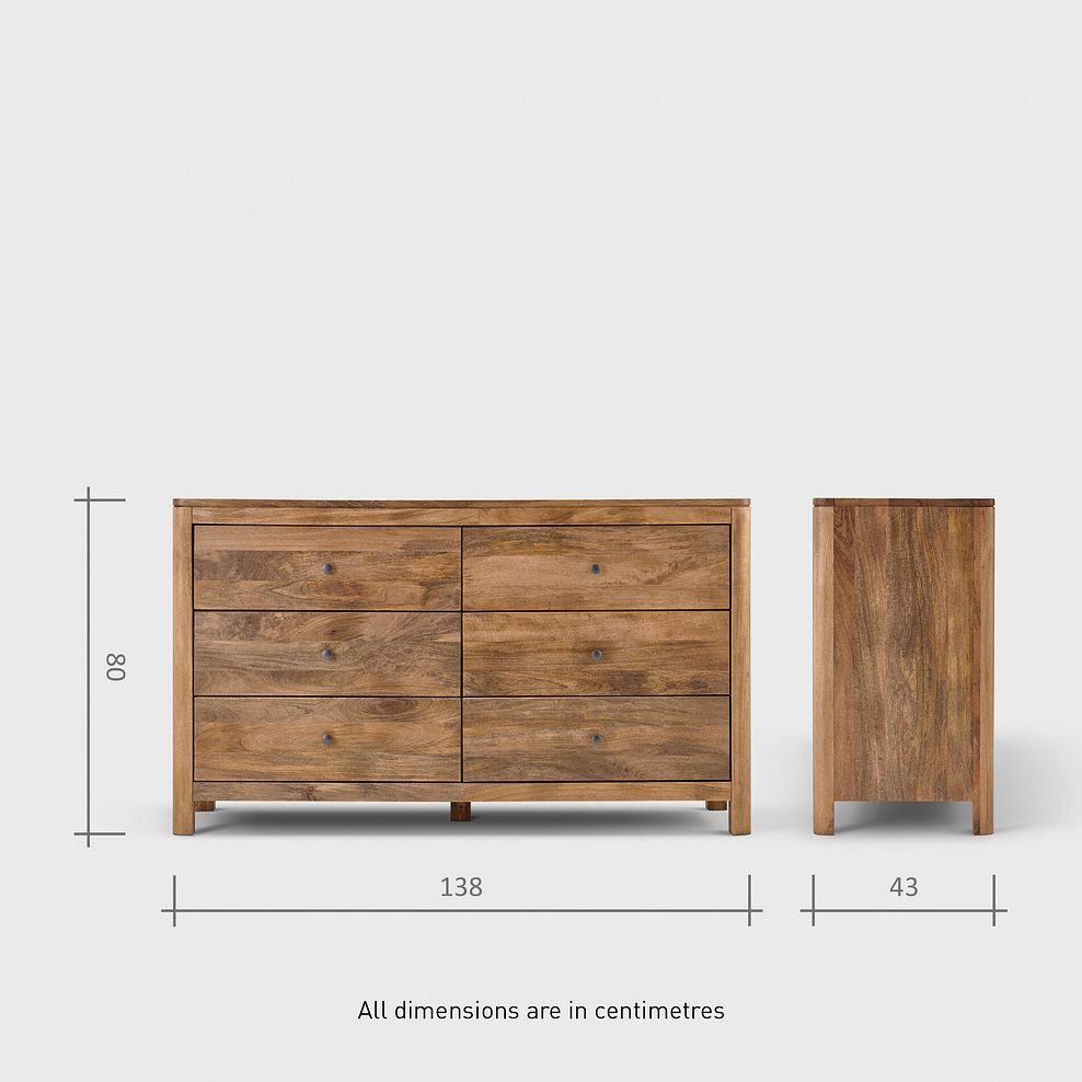 Noah Solid Mango 6 Drawer Chest 14