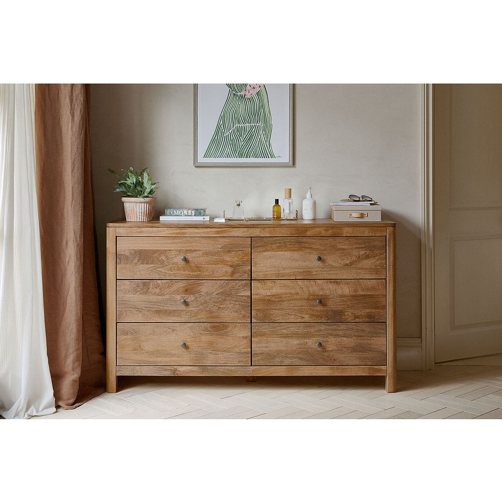 Noah Solid Mango 6 Drawer Chest 1