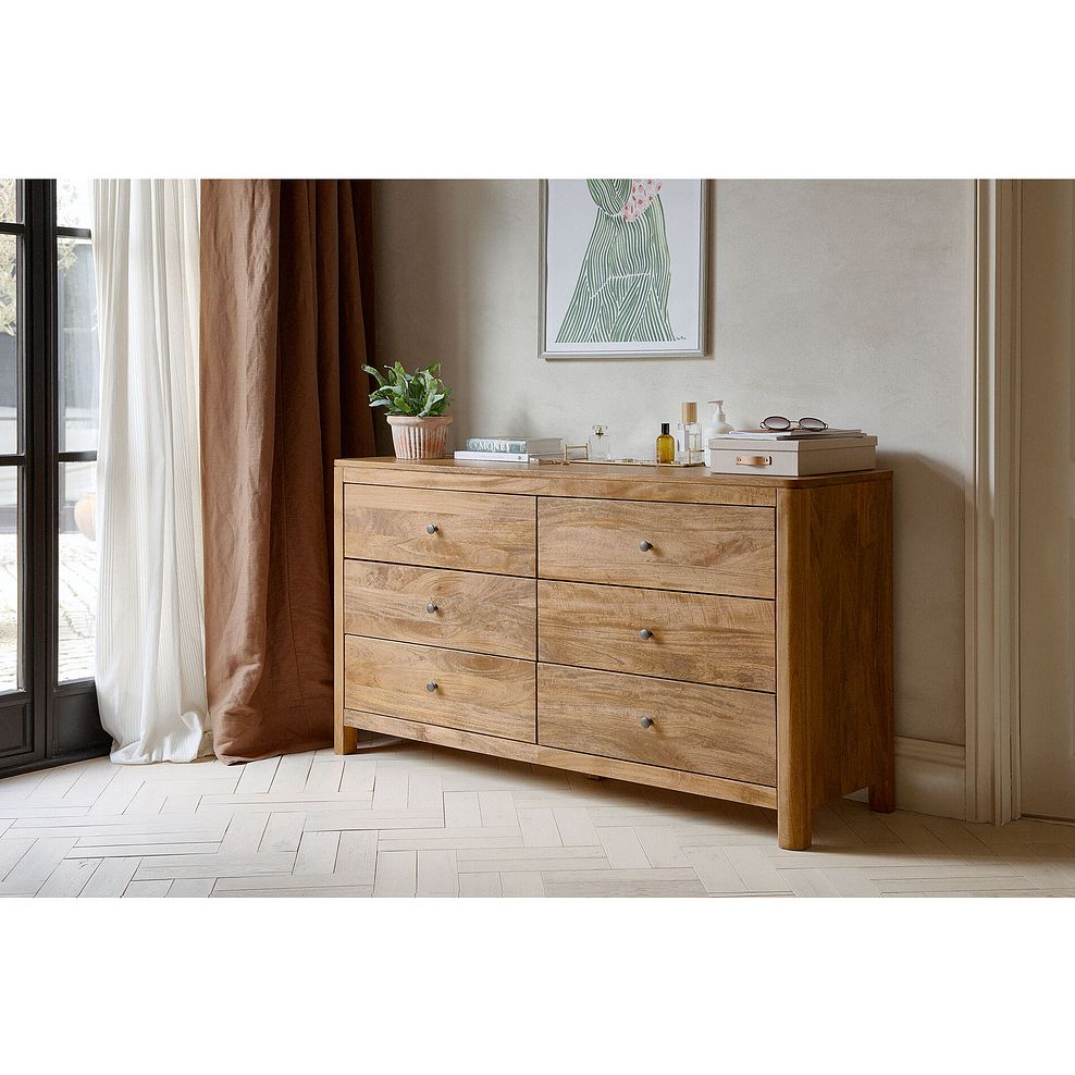 Noah Solid Mango 6 Drawer Chest 2