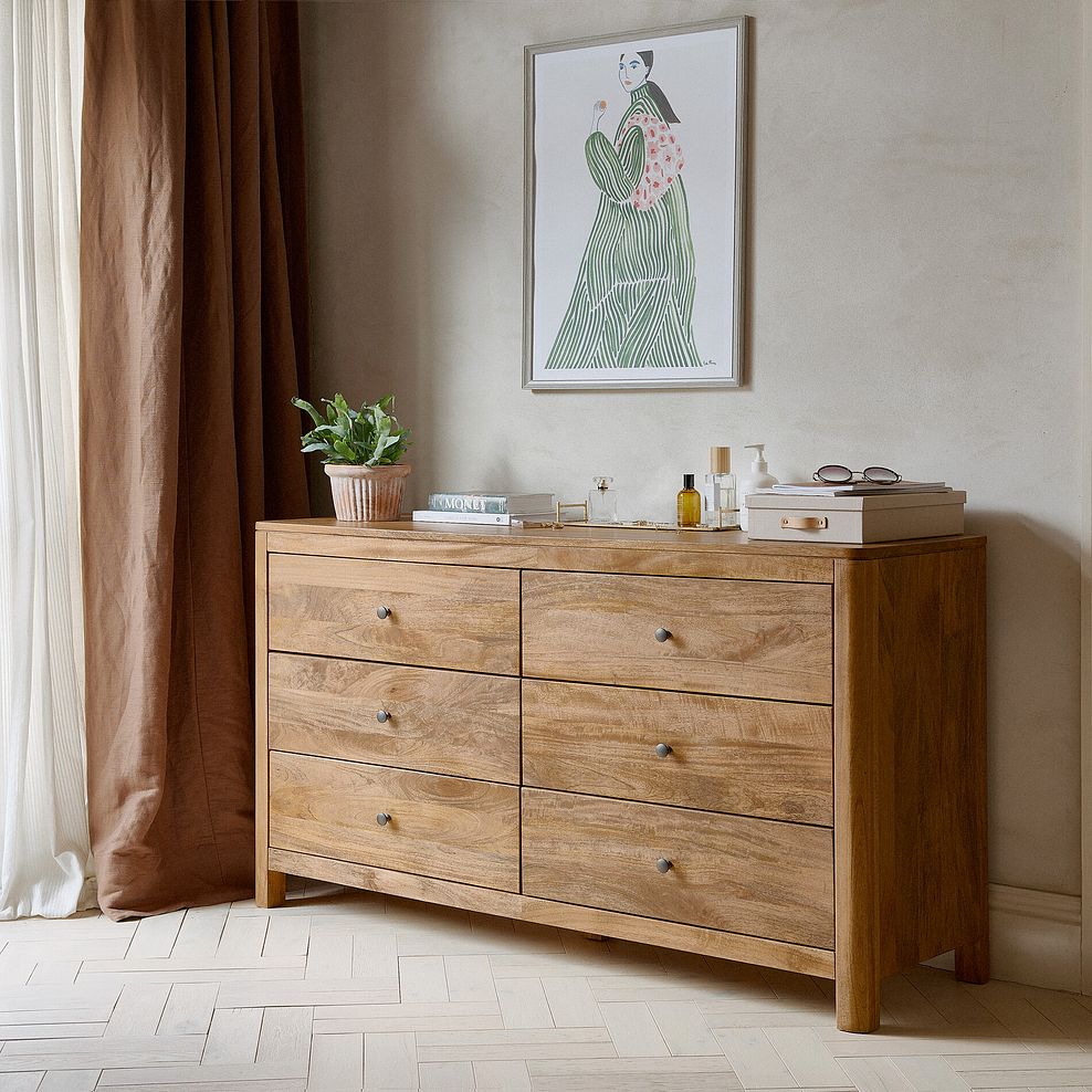 Noah Solid Mango 6 Drawer Chest 2