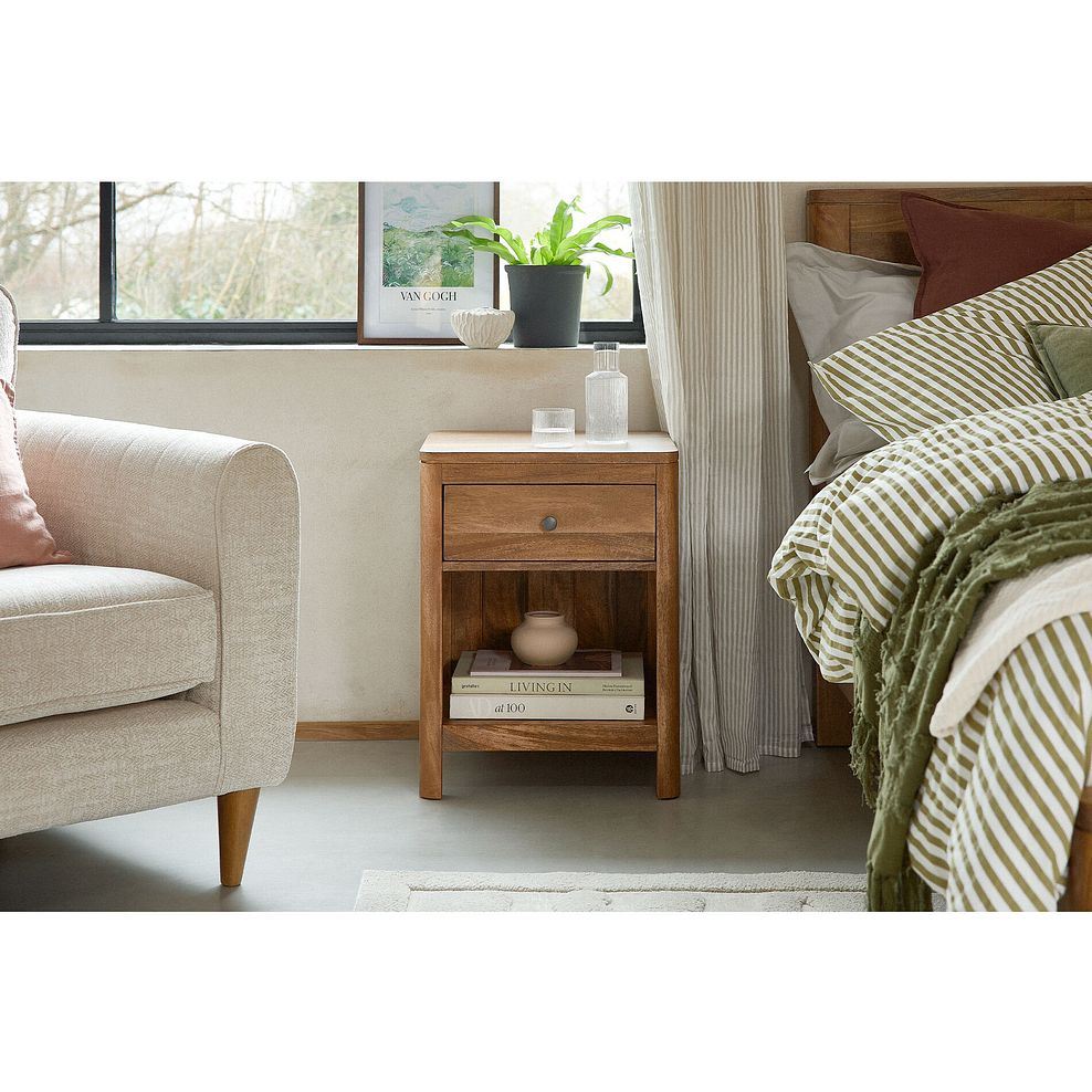 Noah Solid Mango Bedside Table 2