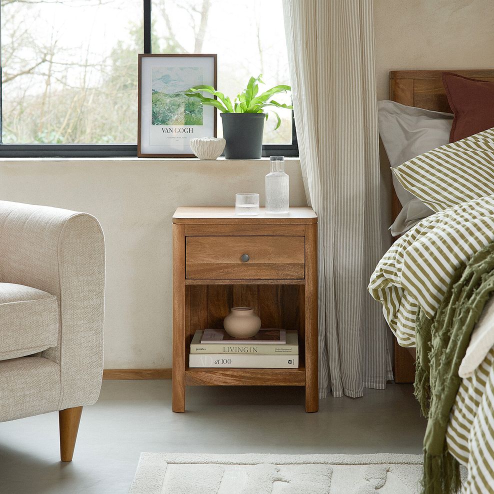 Noah Solid Mango Bedside Table 1