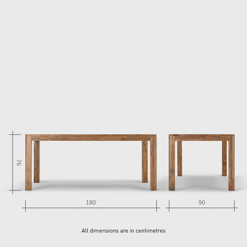 Noah Solid Mango Dining Table + 2 Noah Solid Mango Benches 10