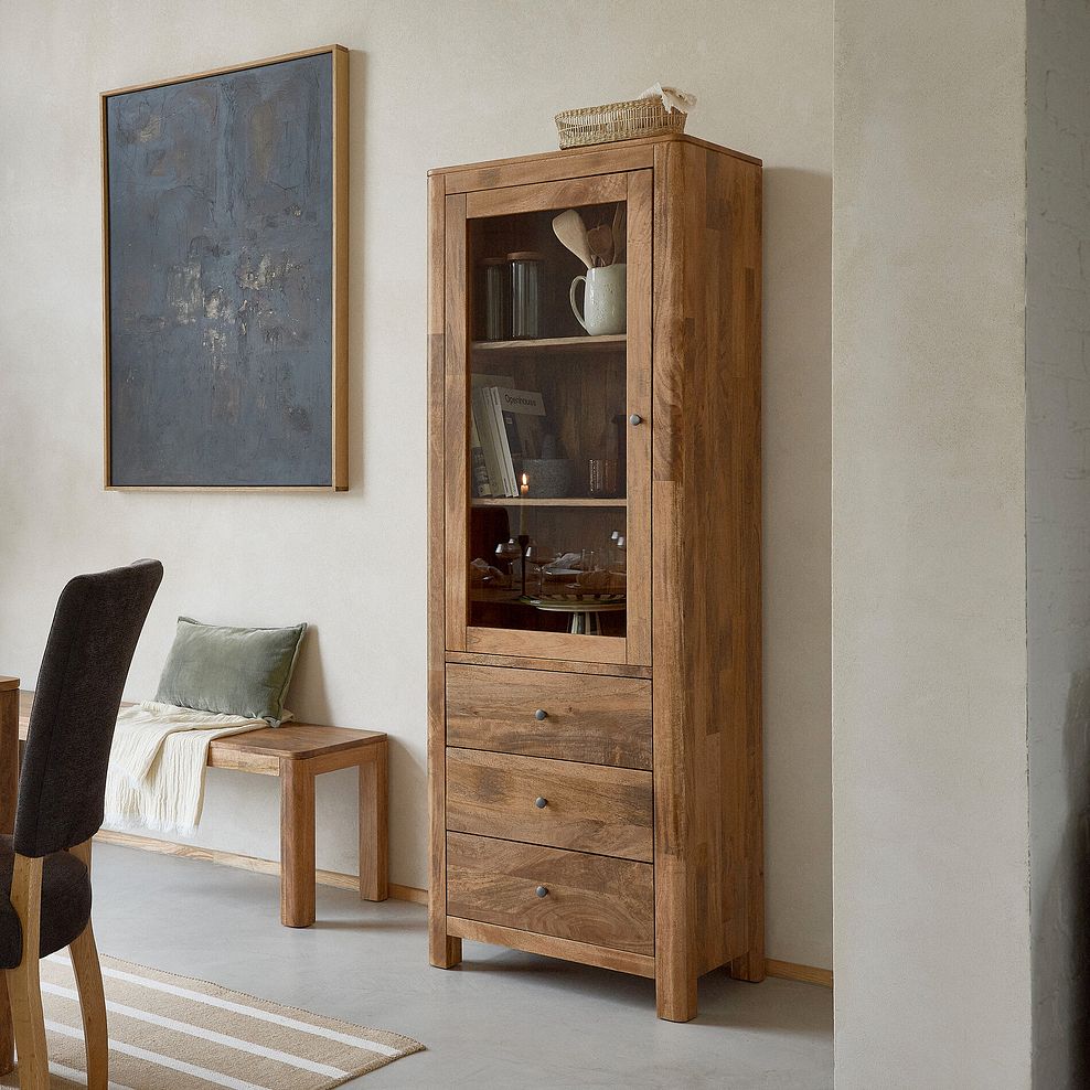 Noah Solid Mango Display Cabinet 2