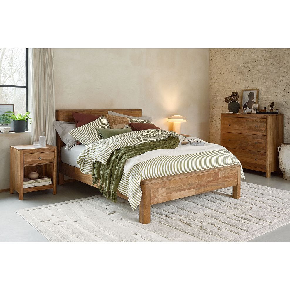 Noah Solid Mango Double Bed 1