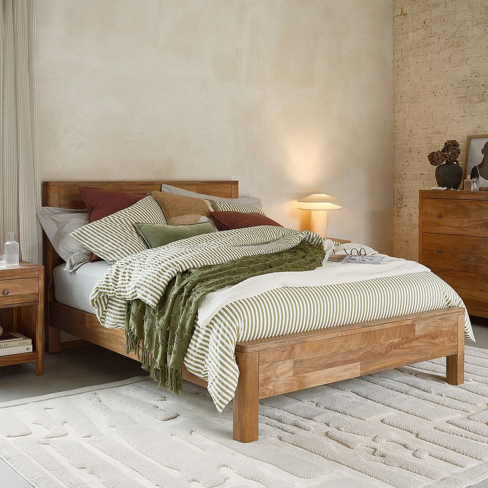 Noah Solid Mango Double Bed 1