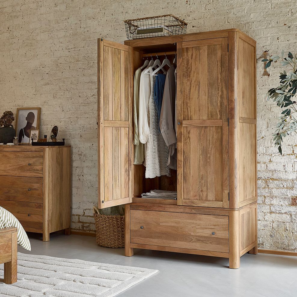 Noah Solid Mango Double Wardrobe 3