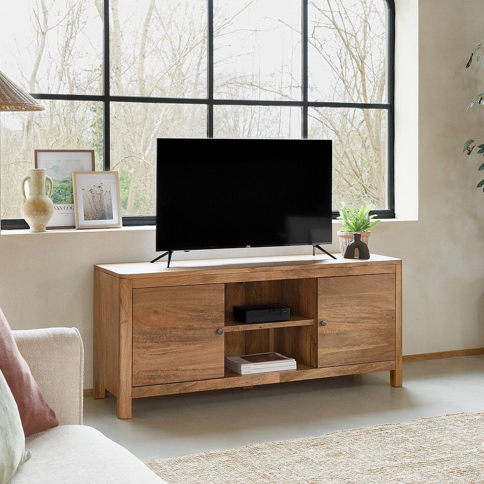 Noah Solid Mango Large TV Unit 2