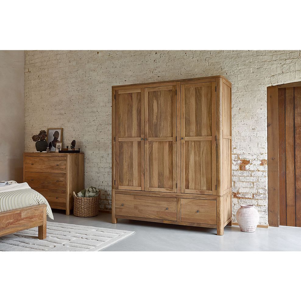 Noah Solid Mango Triple Wardrobe 1