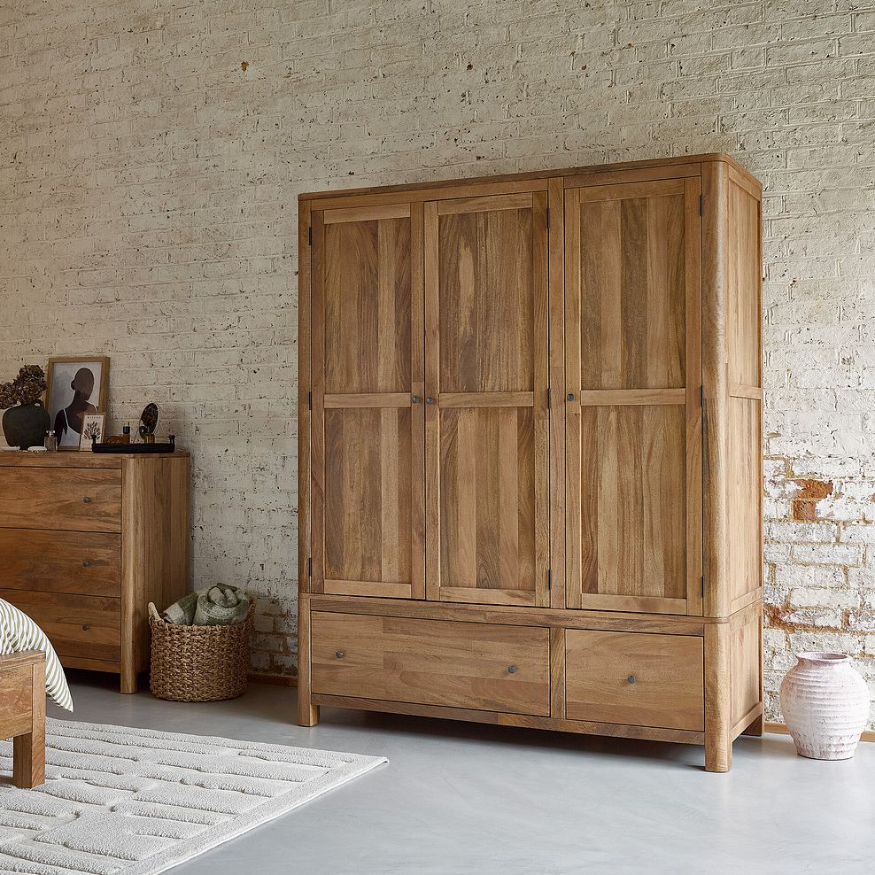 Noah Solid Mango Triple Wardrobe 5