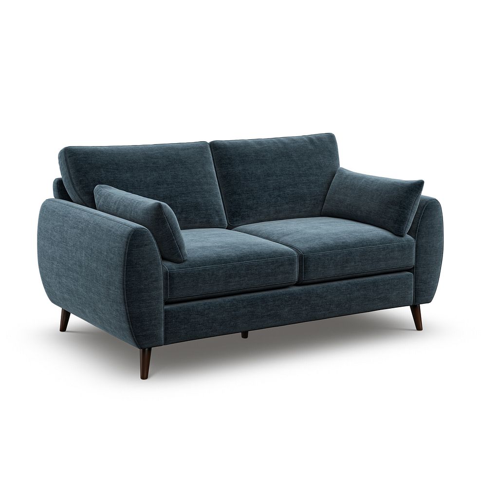 Nova 2 Seater Sofa in Canna Steel Blue Fabric 1