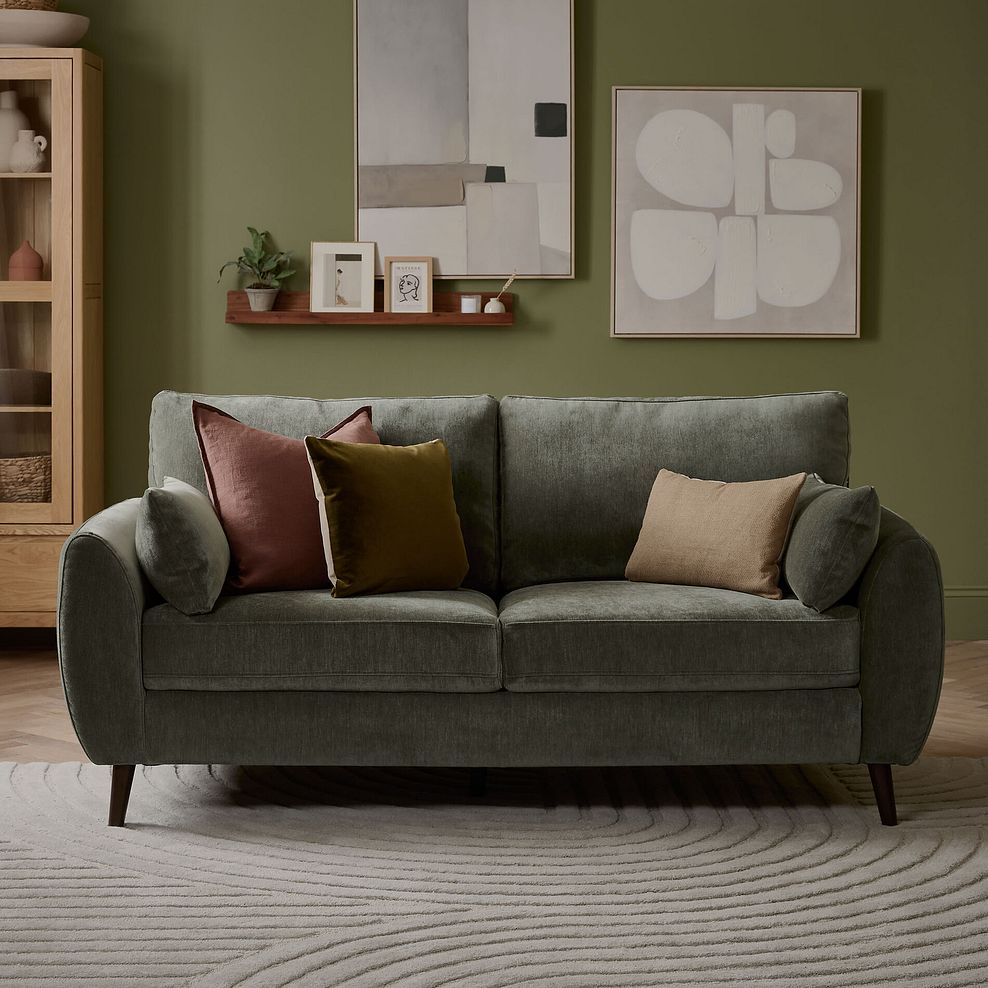 Nova 3 Seater Sofa in Canna Dark Green Fabric 2