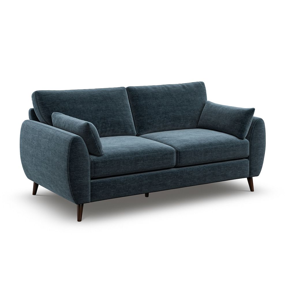 Nova 3 Seater Sofa in Canna Steel Blue Fabric 1