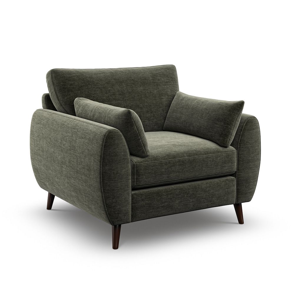 Nova Armchair in Canna Dark Green Fabric 5