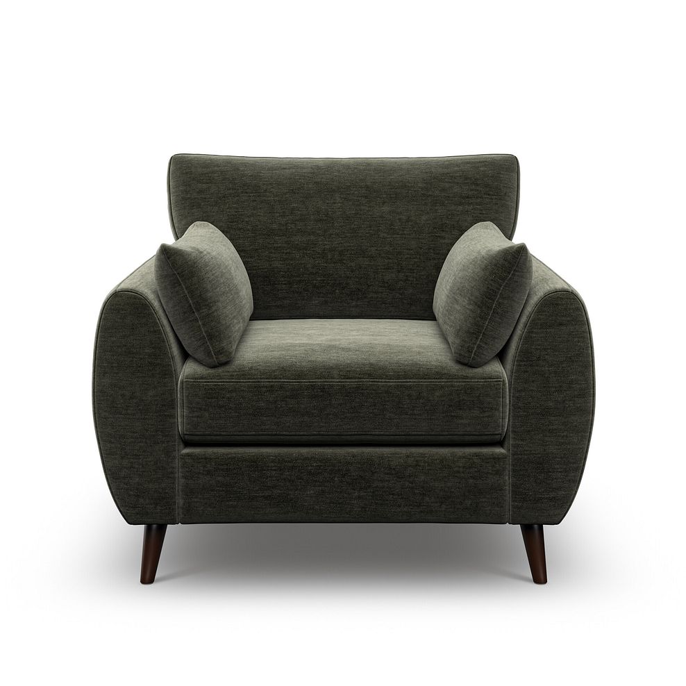 Nova Armchair in Canna Dark Green Fabric 9