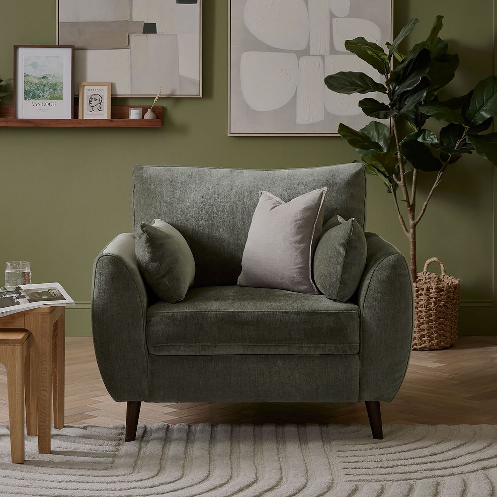 Nova Armchair in Canna Dark Green Fabric 2