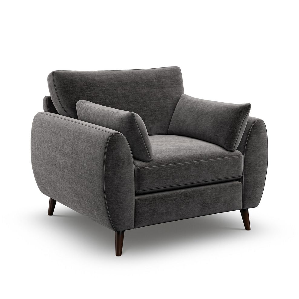 Nova Armchair in Canna Dark Grey Fabric 1