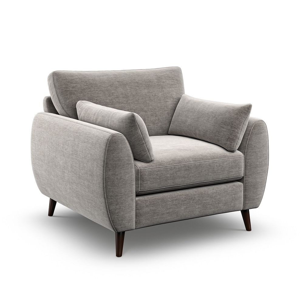 Nova Armchair in Canna Grey Fabric 1
